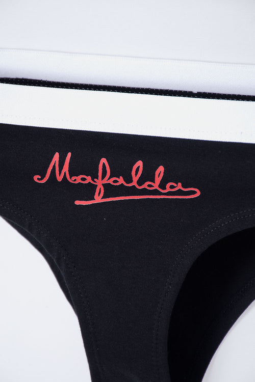 PACK X2 PANTIES DE MAFALDA NEGRO Y BLANCO PARA MUJER