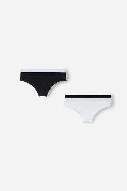 PACK X2 PANTIES DE MAFALDA NEGRO Y BLANCO PARA MUJER