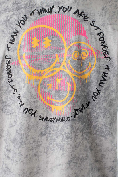  CAMISETA DE SMILEY GRIS MANGA CORTA GÉNERO NEUTRO