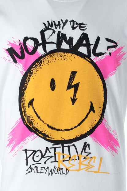 CAMISETA DE SMILEY MANGA CORTA BLANCA GÉNERO NEUTRO