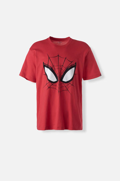 CAMISETA DE SPIDERMAN MANGA CORTA ROJO PARA HOMBRE