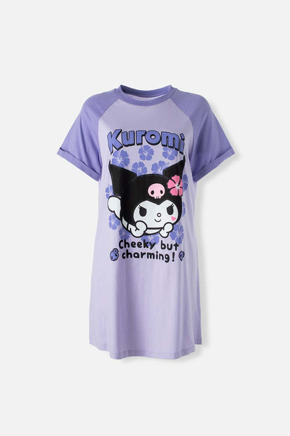  PIJAMA DE KUROMI TIPO BATOLA LILA PARA MUJER