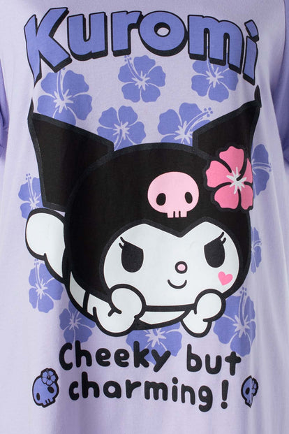  PIJAMA DE KUROMI TIPO BATOLA LILA PARA MUJER