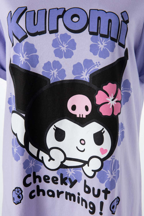 Card slide image -  PIJAMA DE KUROMI TIPO BATOLA LILA PARA MUJER
