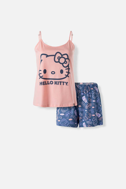  PIJAMA DE HELLO KITTY MULTICOLOR DE PANTALÓN CORTO PARA MUJER