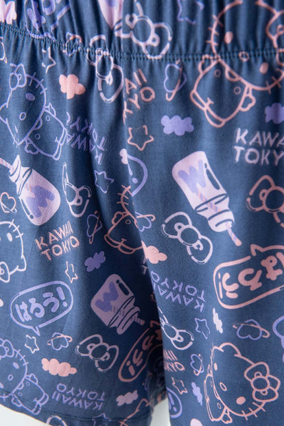  PIJAMA DE HELLO KITTY MULTICOLOR DE PANTALÓN CORTO PARA MUJER