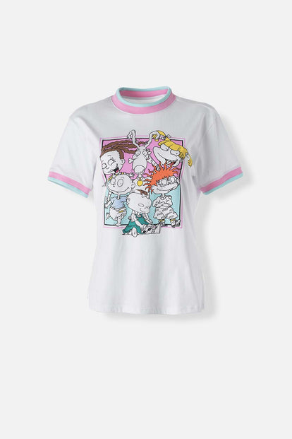 CAMISETA DE LOS RUGRATS BLANCA CON ESTAMPADO PARA MUJER