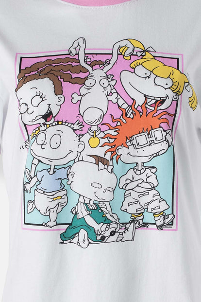 CAMISETA DE LOS RUGRATS BLANCA CON ESTAMPADO PARA MUJER