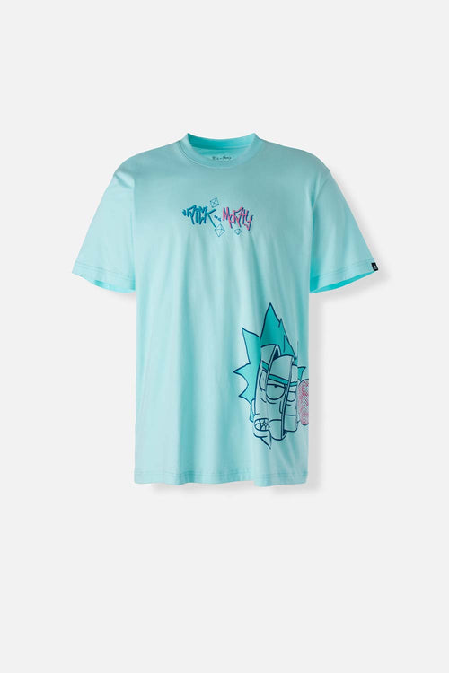 Card slide image -  CAMISETA RICK Y MORTY VERDE AZUL ESTAMPADA PARA HOMBRE