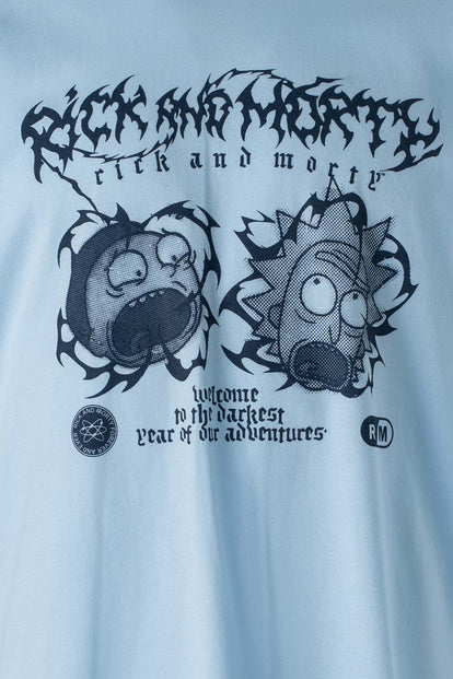  CAMISETA RICK Y MORTY AZUL MANGA CORTA PARA HOMBRE