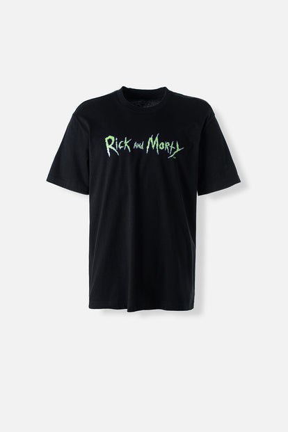  CAMISETA DE RICK Y MORTY MANGA CORTA NEGRA PARA HOMBRE