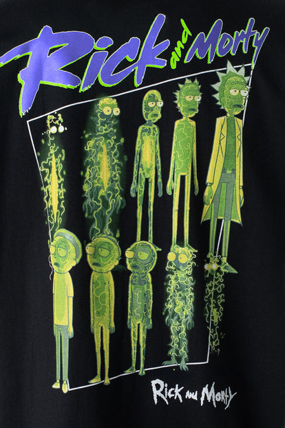  CAMISETA DE RICK Y MORTY MANGA CORTA NEGRA PARA HOMBRE