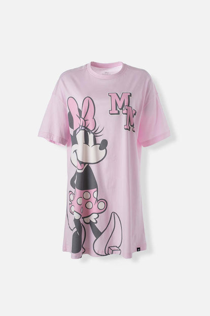  PIJAMA DE MINNIE MOUSE TIPO BATOLA MANGA CORTA ROSADA PARA MUJER