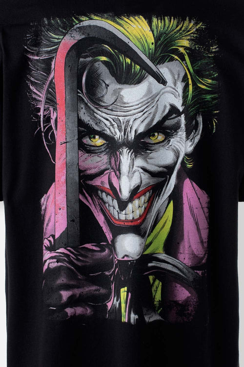 Card slide image -  CAMISETA DE EL JOKER NEGRA ESTAMPADA EN ESPALDA PARA HOMBRE