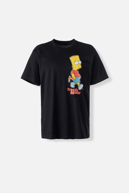 CAMISETA DE BART MANGA CORTA NEGRA PARA HOMBRE