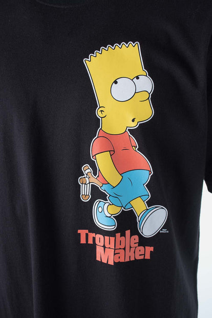 CAMISETA DE BART MANGA CORTA NEGRA PARA HOMBRE