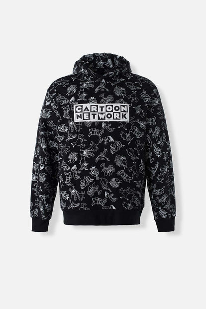 BUZO DE CARTOON NETWORK NEGRO CON CAPUCHA PARA HOMBRE