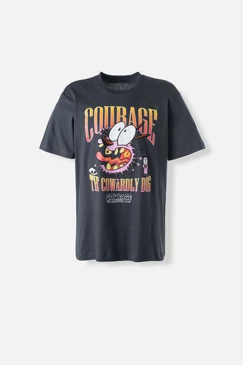 Card slide image -  CAMISETA DE CORAJE EL PERRO COBARDE GRIS MANGA CORTA PARA HOMBRE