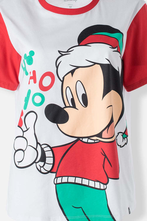 Card slide image -  PIJAMA DE MICKEY MOUSE BLANCA, ROJA Y VERDE DE PANTALÓN LARGO PARA MUJER
