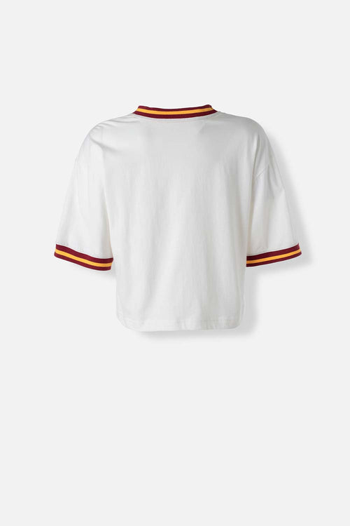 Card slide image -  CAMISETA DE HARRY POTTER MARFIL Y VINOTINTO ESTAMPADA EN FRENTE PARA MUJER