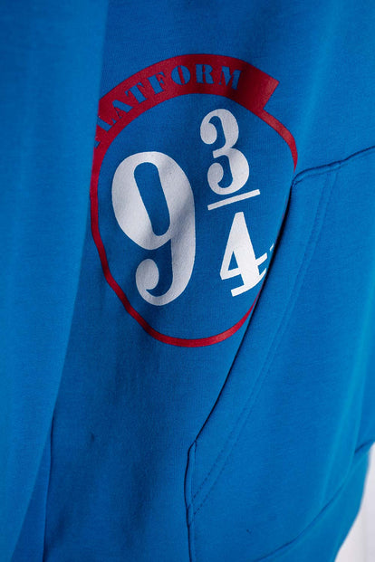  BUZO DE HARRY POTTER AZUL Y VERDE CON CAPUCHA PARA MUJER