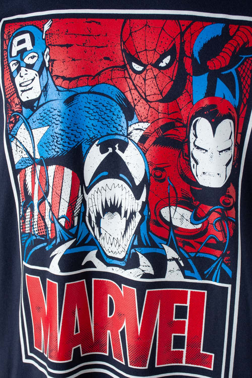 CAMISETA DE MARVEL MANGA CORTA AZUL PARA HOMBRE