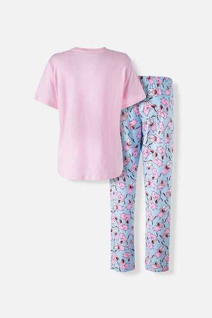 PIJAMA DE CORAJE DE PANTALÓN LARGO MULTICOLOR PARA MUJER – Movies