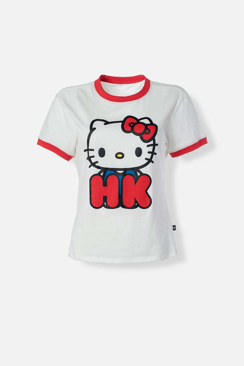 Card slide image -  CAMISETA DE HELLO KITTY MANGA CORTA MARFIL PARA MUJER