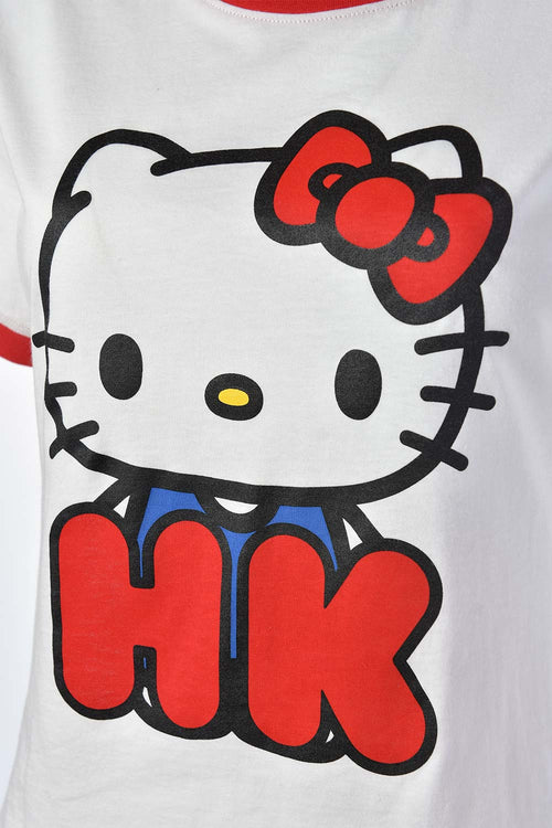 Card slide image -  CAMISETA DE HELLO KITTY MANGA CORTA MARFIL PARA MUJER