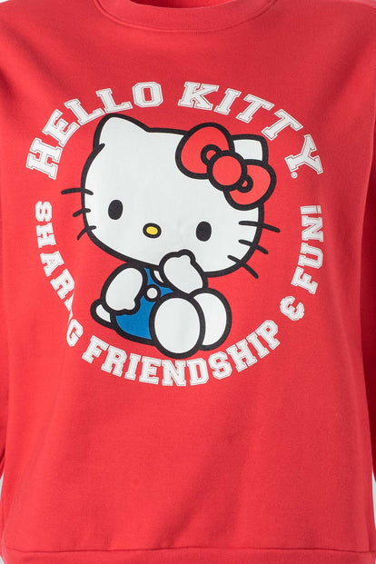  BUZO DE HELLO KITTY CERRADO ROJO PARA MUJER