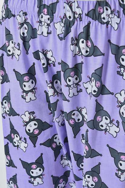 PIJAMA DE KUROMI DE PANTALÓN LARGO PARA MUJER