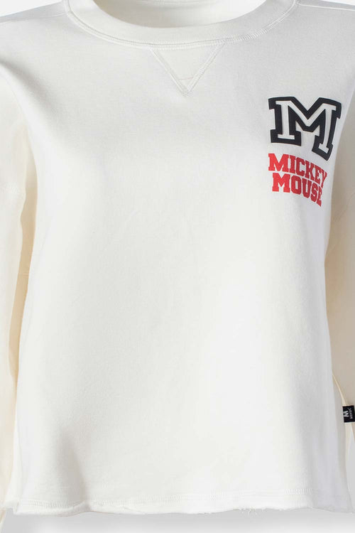 BUZO DE MICKEY MOUSE MARFIL CERRADO PARA MUJER