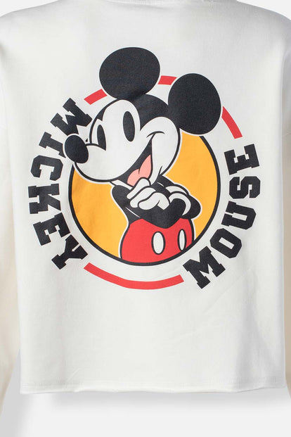 BUZO DE MICKEY MOUSE MARFIL CERRADO PARA MUJER