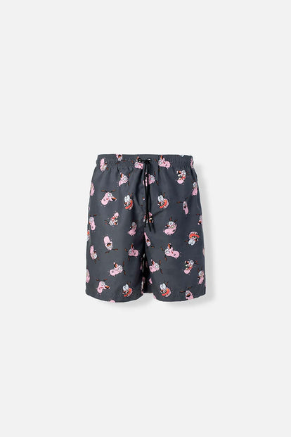 PANTALONETA DE BAÑO DE CORAJE CON CORDÓN GRIS PARA HOMBRE