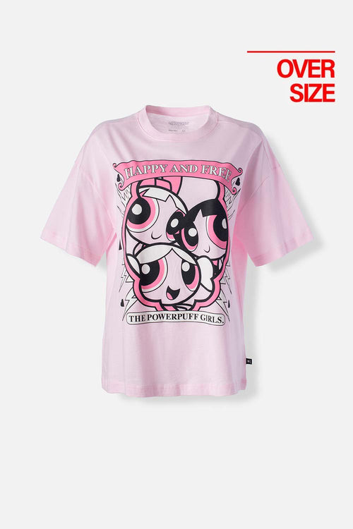 Card slide image -  CAMISETA DE LAS CHICAS SUPERPODEROSAS ROSADA MANGA CORTA PARA MUJER