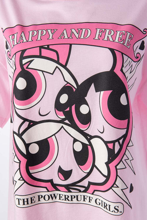 Card slide image -  CAMISETA DE LAS CHICAS SUPERPODEROSAS ROSADA MANGA CORTA PARA MUJER
