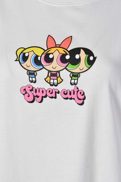  CAMISETA DE LAS CHICAS SUPERPODEROSAS MARFIL PARA MUJER