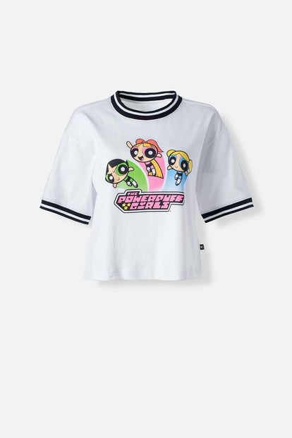  CAMISETA DE LAS CHICAS SUPERPODEROSAS BLANCA PARA MUJER
