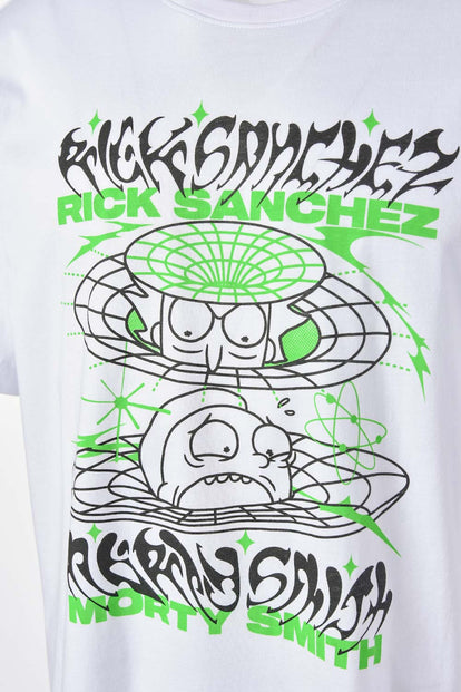 PIJAMA DE RICK Y MORTY DE PANTALÓN CORTO BLANCO PARA HOMBRE
