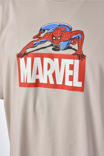 PIJAMA DE SPIDERMAN DE PANTALÓN CORTO GRIS Y AZUL PARA HOMBRE
