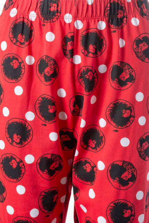 Card slide image -  PIJAMA DE MAFALDA DE PANTALÓN LARGO BLANCO Y ROJO PARA MUJER