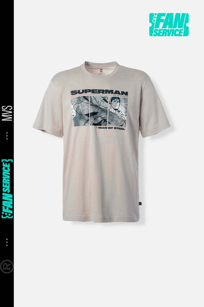  CAMISETA DE SUPERMAN MANGA CORTA GRIS PARA HOMBRE