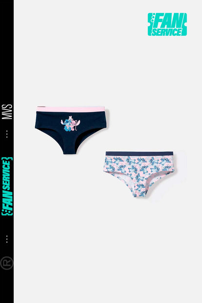  PACK X2 PANTIES DE STITCH NEGRO Y ROSADO PARA MUJER