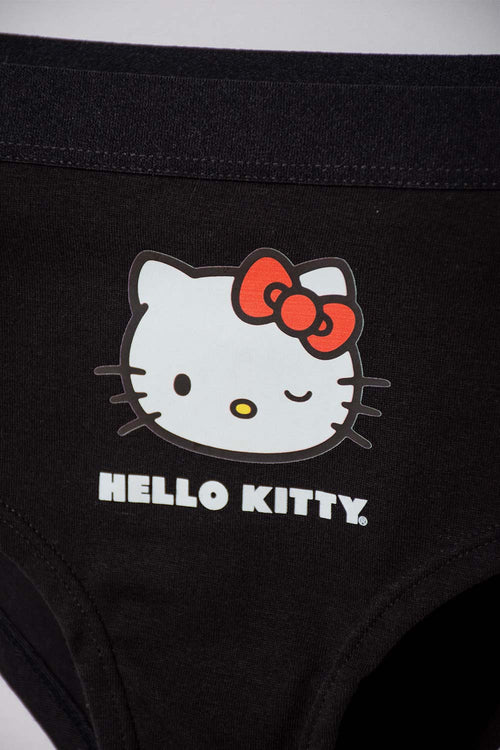 PACK X2 PANTIES DE HELLO KITTY NEGRO Y MARFIL PARA MUJER
