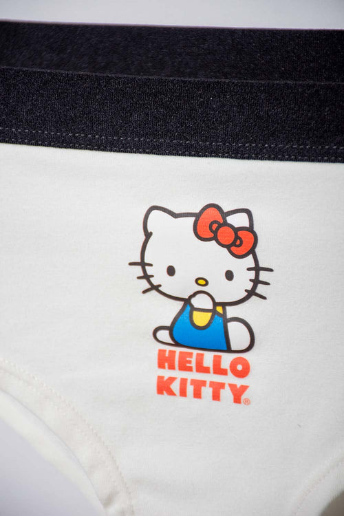 PACK X2 PANTIES DE HELLO KITTY NEGRO Y MARFIL PARA MUJER