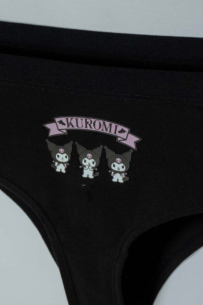 PACK X2 PANTIES MY MELODY & KUROMI NEGRO Y LILA EN DÚO PARA MUJER