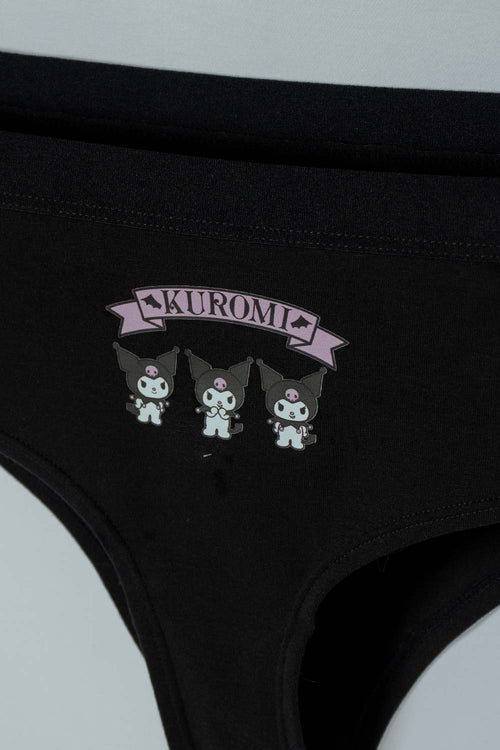 Card slide image -  PACK X2 PANTIES MY MELODY & KUROMI NEGRO Y LILA EN DÚO PARA MUJER
