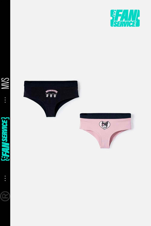Card slide image -  PACK X2 PANTIES MY MELODY & KUROMI NEGRO Y LILA EN DÚO PARA MUJER