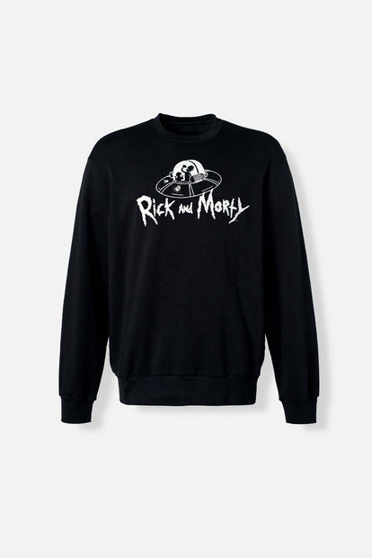 BUZO DE RICK Y MORTY CERRADO NEGRO PARA HOMBRE