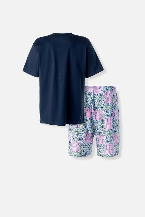 Card slide image -  PIJAMA DE RICK Y MORTY DE PANTALÓN CORTO AZUL PARA HOMBRE